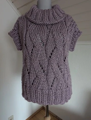 HANDMADE UNIKAT PULLUNDER PULLOVER MIT ROLLKRAGEN SELBSTGESTRICKT GR. 40/42 NEU - Bild 1 von 4