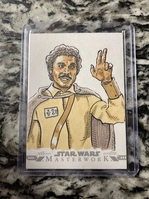 2022 Topps Star Wars Masterwork 1/1 Sketch Lando Calrissian By Luke Seavers🔥🔥 - Image 1 of 2