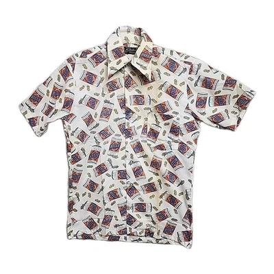 Vintage 70's Billy Beer Button Up Shirt Mens Original Billy Carter Small Linen  - Image 1 of 4