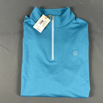 Peter Millar Golf Pullover Crown Sport Chest Logo 1/4 Zip Small Blue MSRP $135 - Image 1 of 4