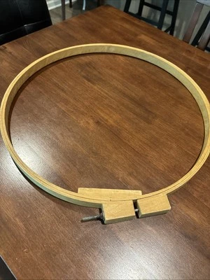 Vintage Gibbs Mfg Co Canton Ohio Round Wood Embroidery Quilting Hoop 22" Large - Image 1 of 4