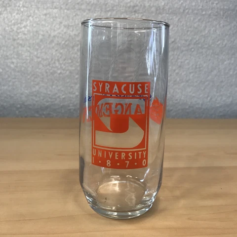 Vintage Syracuse University Orange Orangemen Drinking Glass 6" tall NCAA Cover