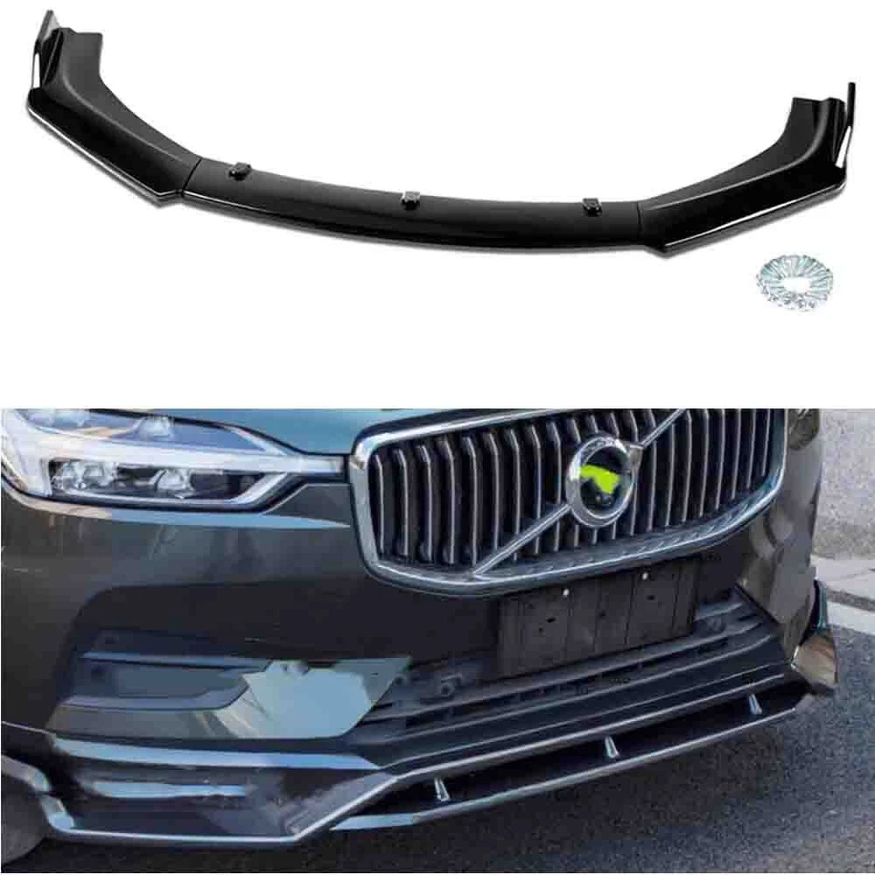 For Volvo S60 S80 S90 Front Bumper Lip Chin Splitter Spoiler Body Glossy Black - Image 1 of 4