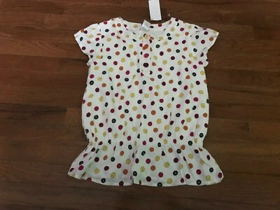 Nueva Blusa Top Camisa Gymboree Niñas Marfil Estampado de Botones Talla 12 Foto 1 de 4