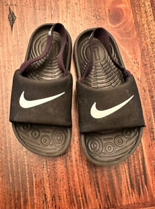 Nike Sandals Kawa Slide Baby Toddler's Black White Size 9c