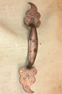 Old Screen Door Handle Pull Vintage Store Front Thumb Latch Bronze Brass 11" - Picture 1 of 13
