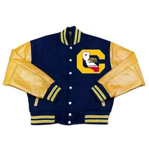Letterman University of California Golden Bears Navy and Yellow Varsity Jacket - Picture 1 of 3