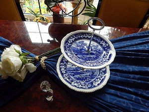 edle Etagere 2stufig von Spode Copeland blue Tower top N1 - Picture 1 of 3