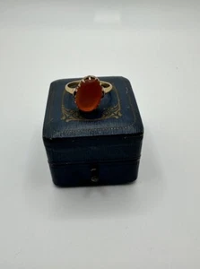 Victorian 10k Fire Opal Ring Old Gold - Picture 1 of 12