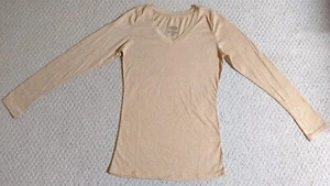 Active Basic Womens Medium Beige Cotton Blend Long Sleeve Shirt 24Y - Picture 1 of 7