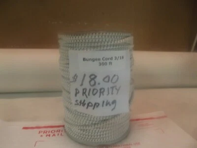 RUSHAZZLED 300 ft. Bungie Nylon coated rubber rope shock cord 3/16 inch 1/2 Bungee Stretch