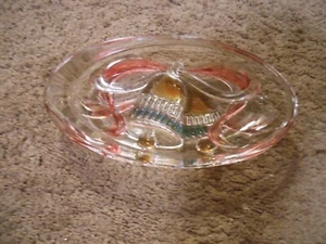 MIKASA 'SAVOIR VIVRE' OVAL CHRISTMAS CANDY DISH WITH BOTTOM EMBOSSED BELLS - Picture 1 of 12