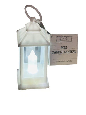 Birch + Vince Mini Candle White Lantern 2.165x4.567 Inches  - Image 1 of 4