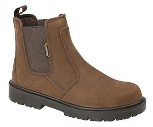 Botas de seguridad para concesionarios Grafters doble refuerzo entresuela de cuero ceroso resistente al agua S3 - Imagen 1 de 1