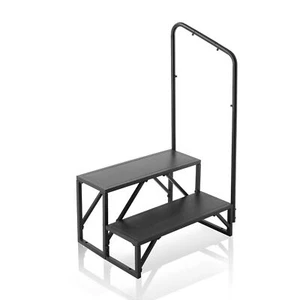 2-Step Non-Slip RV Stairs 440 LBS Capacity Thickened Carbon Steel with Handrail - Picture 1 of 11