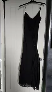 Ladies Long Black Chiffon Dress 10... reduced... - Picture 1 of 4
