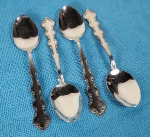 Lot of 4 Oneida Deluxe Stainless MOZART Oval Soup Spoons 6.75 inches - Picture 1 of 5
