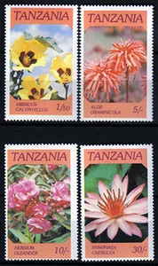 Tanzania 324-27 **, flores, sin fijasellos - Imagen 1 de 1