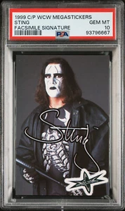 Sting 1999 WCW Facsimile Signature Sticker PSA Gem Mint 10 POP 2 Wrestling WWF - Picture 1 of 2