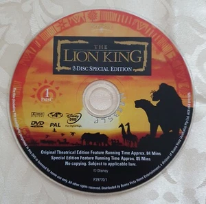 The Lion King DVD Disc 1 R4 Walt Disney Special Edition 1994 No Case/Cover - Picture 1 of 2
