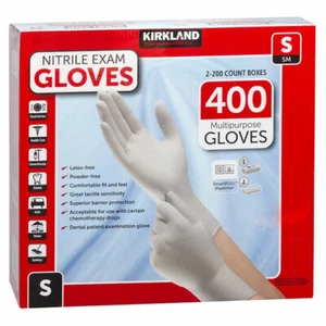 Guantes de examen Kirkland Signature de nitrilo sin polvo - 400 unidades tamaño PEQUEÑO - Imagen 1 de 1