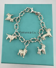RARE Tiffany & Co. Multi Dogs Charm Bracelet, Sterling Silver