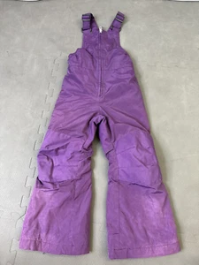 LANDS' END Girls Snow Bibs Size 4 Dark Purple Adjustable Straps - Picture 1 of 13