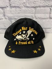 Vintage Vietnam Veteran and Proud Of It Snap Back Mesh Trucker Hat Cap Made USA