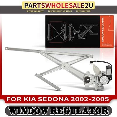 Regulador de ventana eléctrica delantero izquierdo izquierdo izquierdo para Kia Sedona 2002-2005 con motor de 2 pines Foto 1 de 4