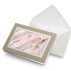 Greetings Card (Biege) - Pink Grey Art Deco Marble #14723