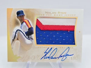 2014 Leaf Nolan Ryan Sports Heroes On card Auto 3 Color Patch 1/1 - Picture 1 of 7
