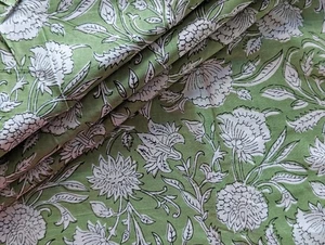 Traditioneller indischer 100 % Baumwolle Hand Block gedruckt Kleid Material Handarbeit Stoff - Bild 1 von 7