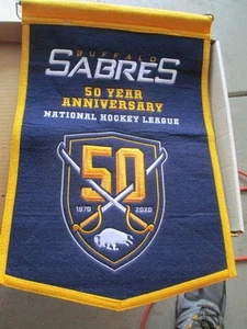 BUFFALO SABRES 50 YEAR ANNIVERSARY NHL BANNER CLOTH - Picture 1 of 3