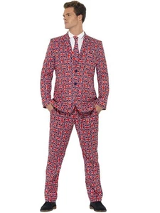 Smiffys Union Jack Suit, Red (Size L) - Picture 1 of 2