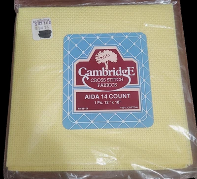 Cross Stitch 14 Count Aida Cotton Cloth Assorted Makers & Colors 12x18" NIP - Image 1 of 4