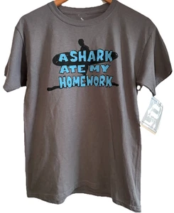 NWT Shirt Kevin A Short Studio Shark Ate My Homework Back 2 School Surf Youth XL - Picture 1 of 7