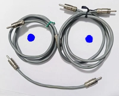 2 of 34" & 1 - 6" Audio Cables w/ Switchcraft  RCA Male Connectors - Image 1 of 2