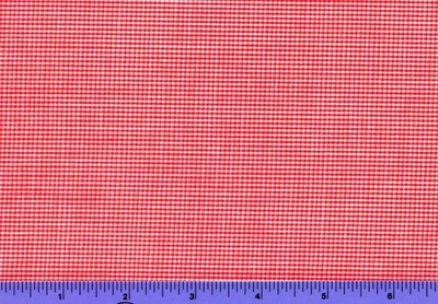 1/32" Micro-Check Red & White GINGHAM Heirloom Fabric 1-7/8 yd. x 45" Cotton - Image 1 of 2