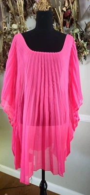 Caftán corto plisado rosa de Steve Madden Mkd talla M/L como está Foto 1 de 4