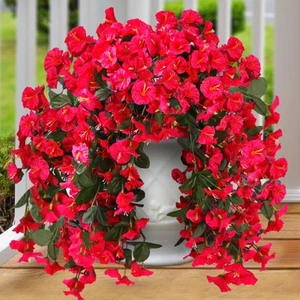 Sggvecsy Artificial Fake Hanging Flowers Plants for Outdoor Outside Spring Su... - Picture 1 of 7