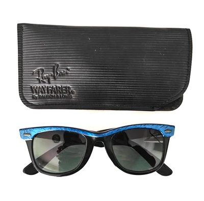 Ray-Ban Wayfarer Street Neat 5022 black blue b&l Bausch Lomb vintage sunglasses - Immagine 1 di 4