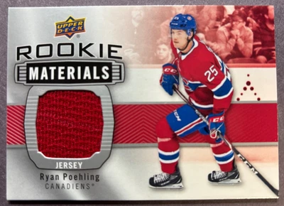 2019-20 Upper Deck Rookie Materials #RM-RP Ryan Poehling Montreal Canadiens RC - Image 1 of 2