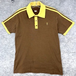 Camisa Polo De Colección Aces & Eights Hombres L Retro Rayas Hecha en EE. UU. Golf Informal Clásica - Imagen 1 de 10