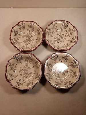 4 cuencos de sopa/cereal con volantes de encaje floral negro Temptations By Tara de 7,5" de diámetro  Foto 1 de 4