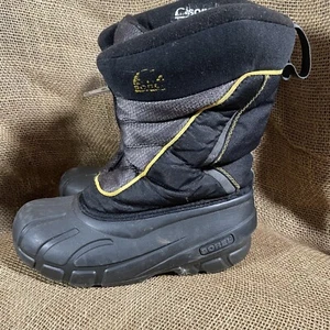 Sorel Womens Size 3 Black Yellow Snow Patrol Boots Winter Insulated Waterproof - Picture 1 of 8