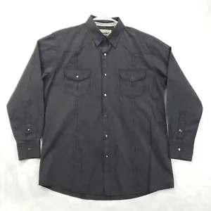 Coastal Shirt Mens L Black White Striped Pockets Long Sleeve Cotton Snap *spot - Picture 1 of 13