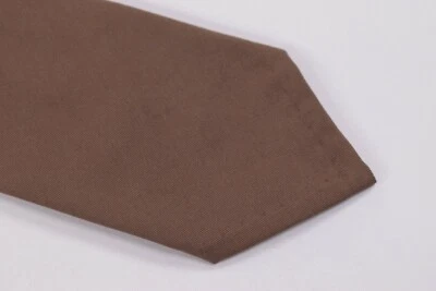 Belvest Neck Tie NWT Brown Solid Cotton Blend - Image 1 of 4