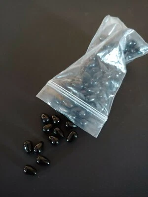 Cuentas lágrima ónix negro vintage sin usar stock antiguo 6x8 mm cantidad 90 Foto 1 de 3