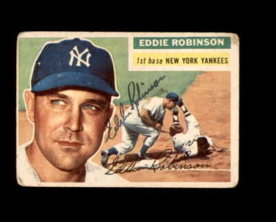 Eddie Robinson Signed 1956 Topps New York Yankees Autographed - Image 1 of 2