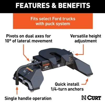 Patas Curt 16031 Ford OEM con cabezal de enganche de quinta rueda E16 Foto 1 de 4